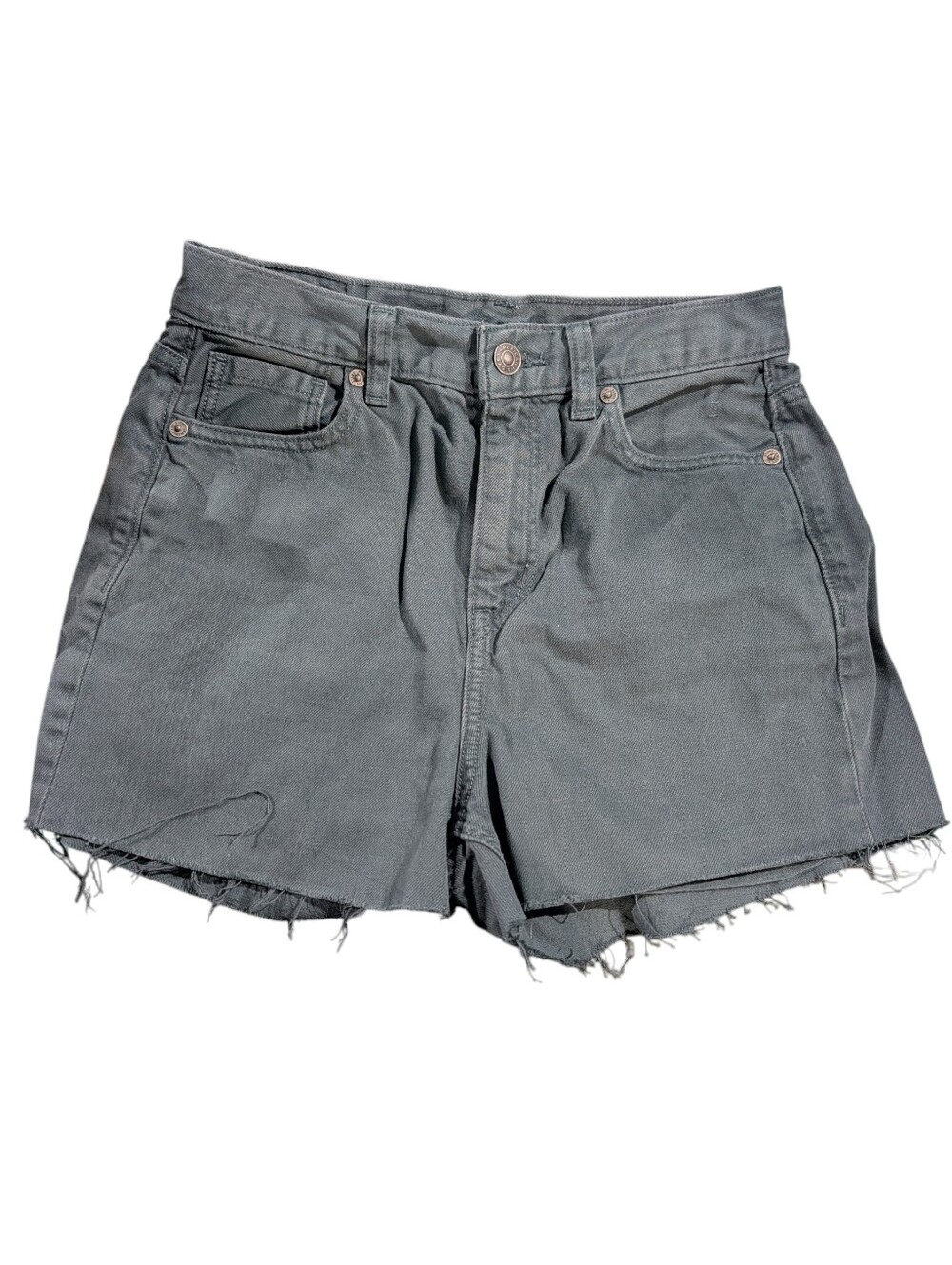 Women's Dark Green Denim Shorts